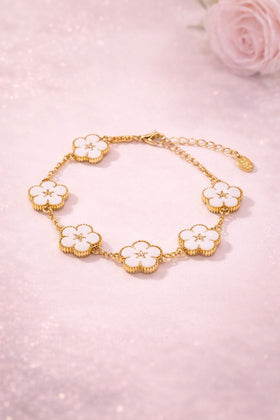 Bracelet Trèfle Élégance - Acier inoxydable doré