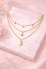 Collier Luna Étoilée - Acier inoxydable doré