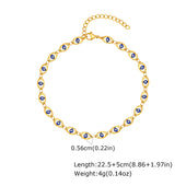Stainless Steel Lucky Evil Eye Anklet Bracelet for Women, Blue Eye Beaded Chain Foot Anklets Summer Beach Lucky Amulet Gift