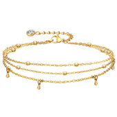 Stainless Steel Lucky Evil Eye Anklet Bracelet for Women, Blue Eye Beaded Chain Foot Anklets Summer Beach Lucky Amulet Gift
