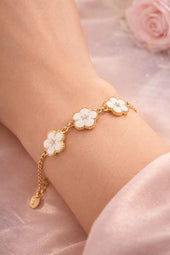 Bracelet Trèfle Élégance - Acier inoxydable doré